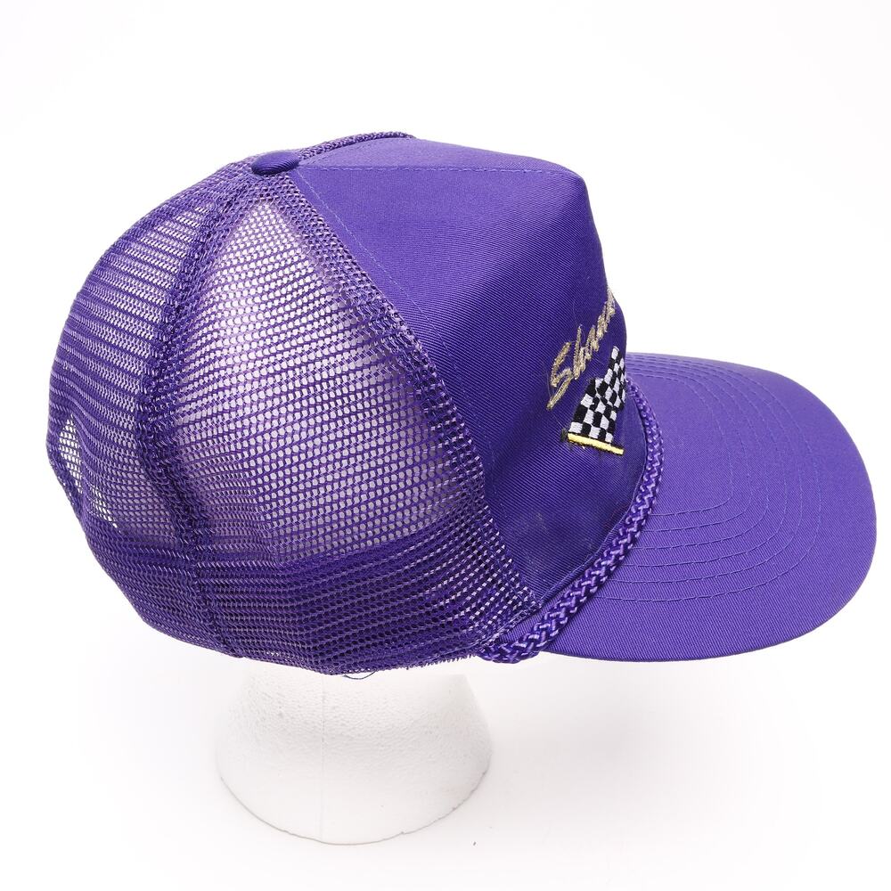 Rare Vtg Shank Racing #51 Embroidered Snapback Mesh Trucker Rope Cap Purple - Picture 5 of 9